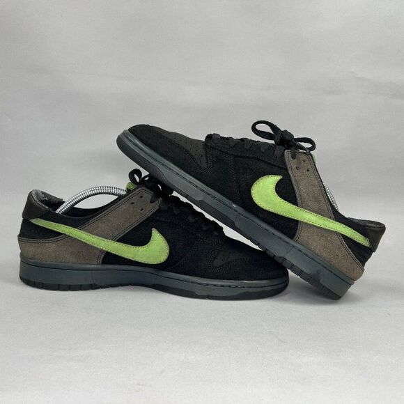 Nike Dunk Low Shoes Men\'s Size 10 Black‎ Green No Liner 2005 Rare Sneakers main image 8